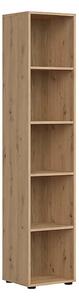 Biblioteca SPACE OFFICE, stejar artisan, PAL laminat, 42x37x203 cm
