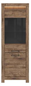 Vitrina TORIN, stejar, PAL/sticla securizata, 71x45x200 cm