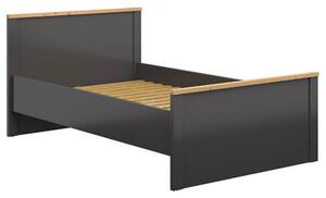 Cadru pat HESEN 120x200, gri grafit/stejar artisan, PAL