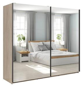 Dressing TETRIX, stejar sonoma, PAL, cu 2 usi si oglinzi, 220x60x196 c