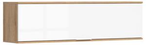 Dulap suspendat ZELE, stejar wotan/alb lucios, PAL laminat, 135x31x37