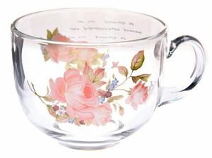 Cană din sticlă Rose, 0,4 l