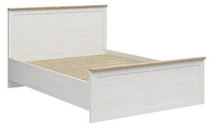 Cadru pat LOKSA 160x200, pin alb/stejar grandson, PAL
