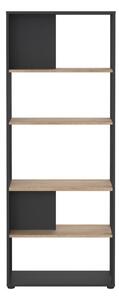 Bibliotecă gri antracit/cu aspect de lemn de stejar 80x205 cm Sign – Tvilum