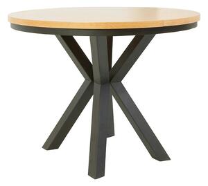 Masa extensibila ELAND, stejar/negru, PAL laminat/metal, 100/200x100x7