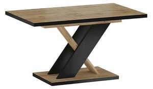 Masa extensibila ERYK, stejar artisan/negru, PAL laminat, 138/178x85x7