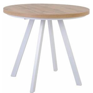 Masa extensibila PARES, stejar wotan/alb, PAL laminat/lemn, 90/180x90x