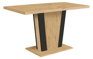 Masa extensibila ZALDER, stejar artisan/negru, PAL, 120/160x68x76 cm