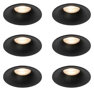 Set de 6 spoturi incastrate negre GU10 50mm - Gijs