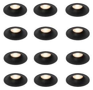 Set de 12 spoturi incastrate negre GU10 50mm - Gijs