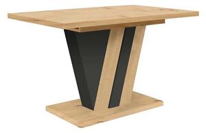 Masa extensibila ZATAR, stejar artisan/negru, PAL laminat, 125/170x75x