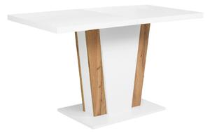 Masa extensibila ZALDER, alb/stejar wotan, PAL, 120/160x68x76 cm