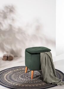 Taburet verde cu tapițerie din catifea – Wenko
