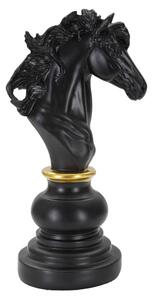 Figurina Horse, Rasina, Negru Auriu, 27x14x11 cm