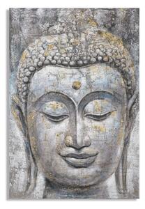 Tablou Face Buddha Light - A-, Lemn Canvas, Multicolor, 120x80x3 cm