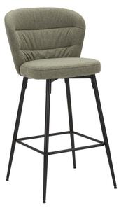 Set 2 scaune de bar Losanna, Lemn Metal Fibre sintetice, Verde Negru, 108x52x59 cm