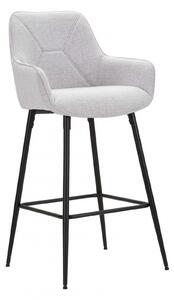 Set 2 scaune de bar Grey, Lemn Metal Fibre sintetice, Gri Negru, 109x55x55 cm