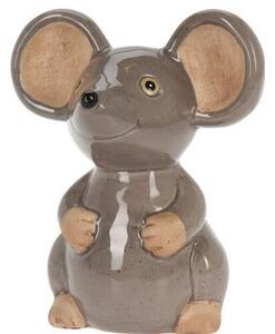 Decor de grădină Mouse gri, 13 x 15,5 x 10 cm,porțelan