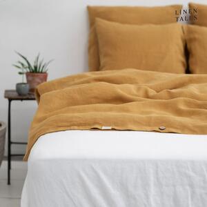 Lenjerie de pat galben-muștar din fibre de cânepă pentru pat dublu 200x200 cm – Linen Tales