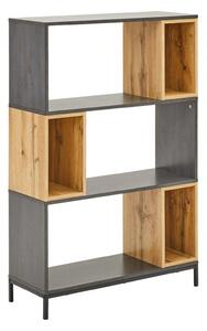 Biblioteca KIKO, stejar/gri antracit, 80x30x121 cm