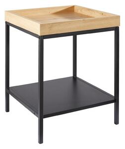 Masuta cafea TOM, stejar/negru, lemn/metal, 40x40x50 cm
