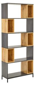Biblioteca KIKO, stejar/gri antracit, 80x30x194 cm