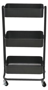 Carucior servire MIKE, negru, metal, 43x35x79 cm