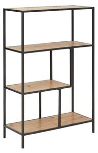 Etajera ROCKY, stejar/negru, 77x34x114 cm