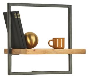 Raft VALO, stejar/negru, lemn/metal, 35x25x35 cm