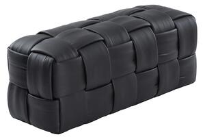 Taburet LUCA, negru, piele ecologica, 108x44x43 cm