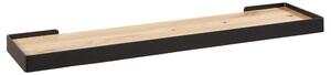 Polita RICKY, stejar/negru, 60x15x3 cm