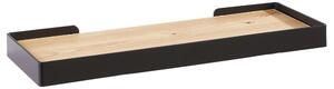 Polita RICKY, stejar/negru, 40x15x3 cm