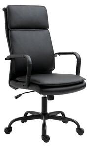 Scaun birou ELEKTOR, negru, piele ecologica/metal, 55x63x96/106 cm