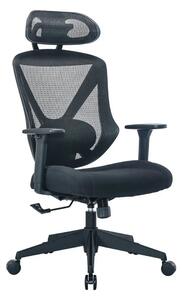 Scaun birou SELECT, negru, stofa/plasa, 74x70x114/124 cm