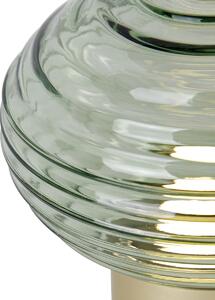 Lampa de masa din alama cu sticla verde reincarcabila - Lexie