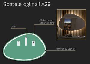 Oglindă LED organică cu iluminare A29 60x39