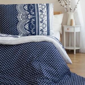 Jerry Fabrics Lin polycotton Canzone albastru, 2 buc 140 x 200 cm, 2 buc 70 x 90 cm