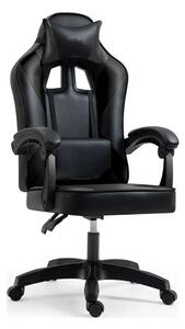Scaun gaming IMPERIA, negru, piele ecologica/metal, 64x64x104/116 cm