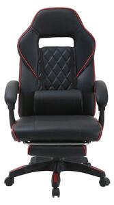 Scaun gaming RIKU, negru, piele ecologica, 71x64x112/122 cm