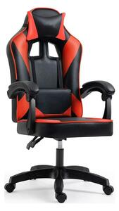 Scaun gaming IMPERIA, negru/rosu, piele ecologica/metal, 64x64x104/116