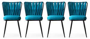 Set 4 scaune Krista (Negru + Albastru). 1072795