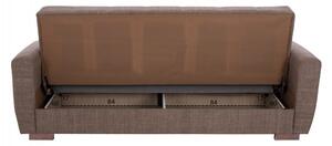 Canapea extensibila MKY234, 3 locuri cu lada de depozitare, material textil, maro