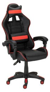 Scaun gaming X-PLAY, negru/rosu, piele ecologica, 64x65x123/132 cm