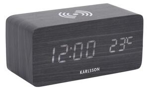 Ceas cu alarmă Karlsson 5933BK cu LED / ceas cuîncărcare 15 cm, negru