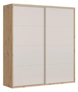 Dressing FLEX, casmir/stejar artisan, PAL, cu 2 usi glisante, 220x66x2
