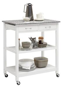 Carucior servire BABETTE, alb/gri, 78x48x87 cm