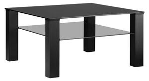 Masuta cafea ROMINA, gri/negru, sticla/metal, 80x86x35 cm