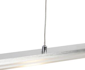 Lampă suspendată din oțel cu placă de sticlă, inclusiv LED cu regulator tactil - Platină