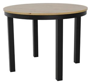 Masa extensibila BERNARDIN, stejar artisan/negru, 100/176x100x76 cm
