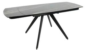 Masa extensibila VIGO, negru cu efect de marmura, ceramica/metal, 120/